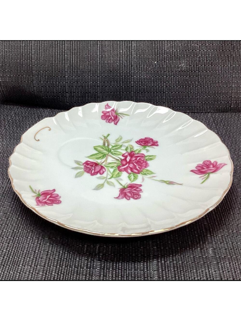 Vintage Moss Rose Snack Plate